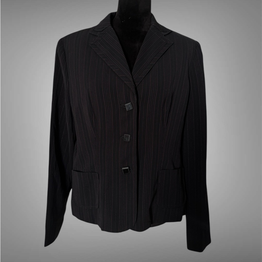 Allen by ABS Women's Black & pink Pinstripe Blazer
